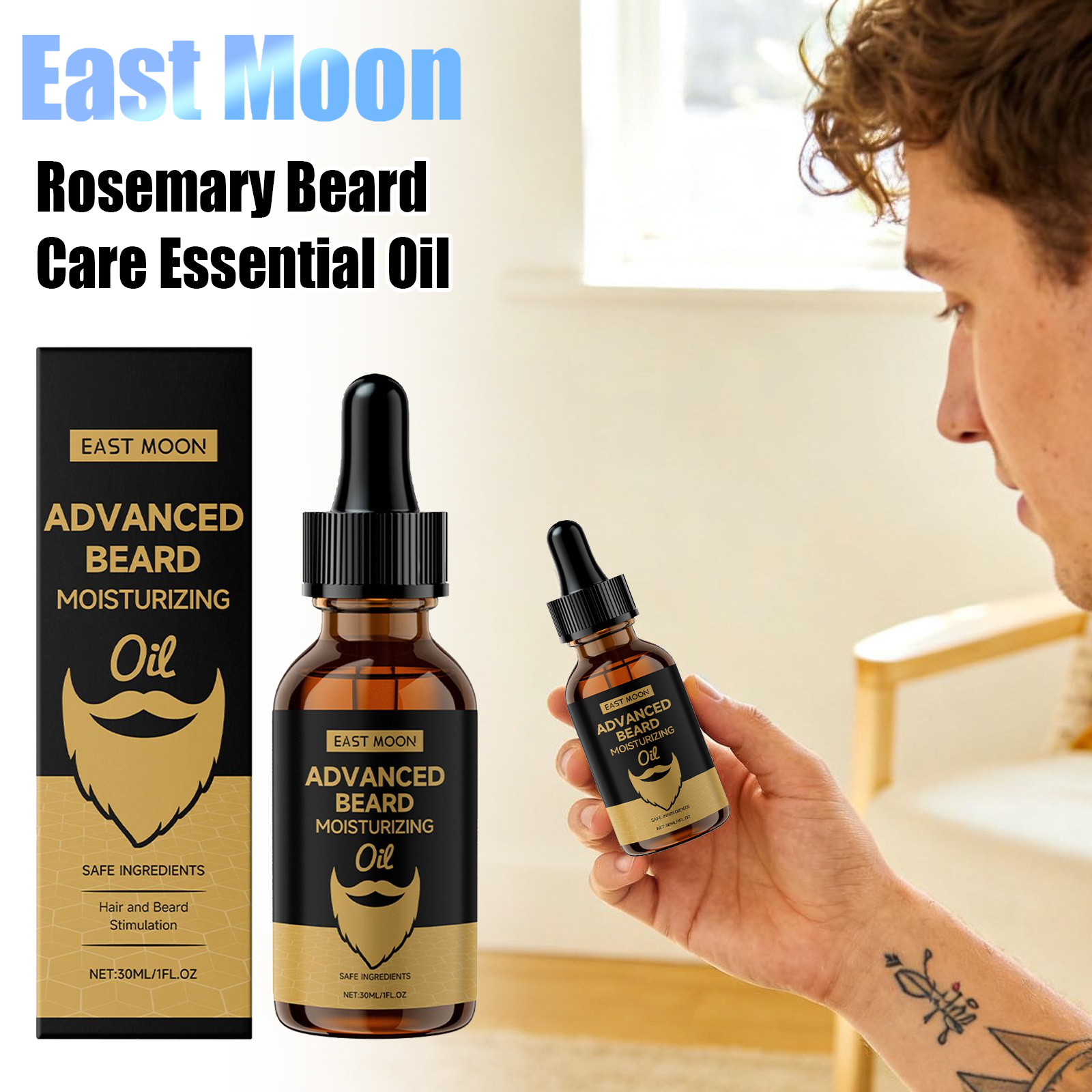 Beard Oil - زيت إيست مون روزماري لتنعيم وترطيب