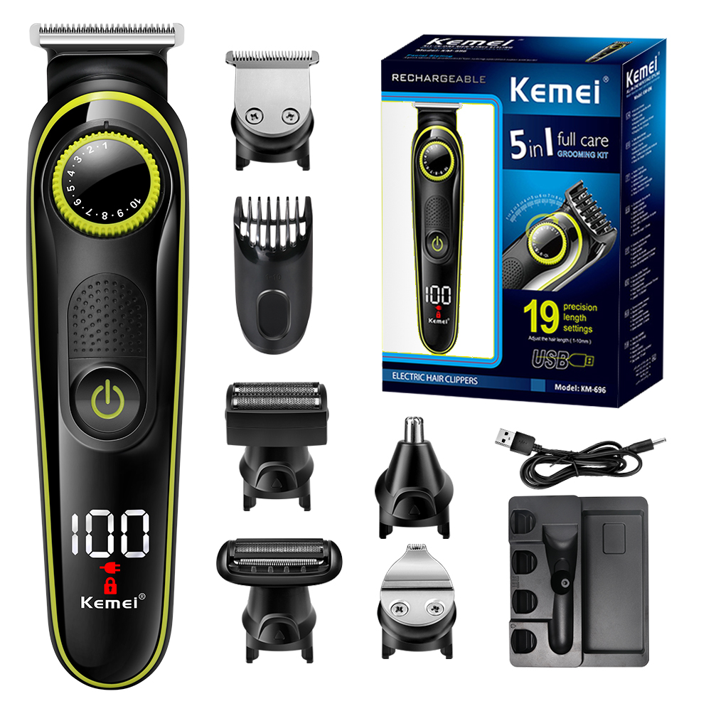 Kemei 5 في 1 LCD ماكينة حلاقة  - مراجعة Aftershave وسعره