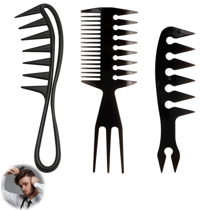 1/3 قطعة مشط شعر واسع الأسنان  - مراجعة Men'S Grooming Hairstyles وسعره
